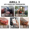 Fünf Schritte zur Nutzung des Weber iGrill 3: Installation, App-Download, Fühler einsetzen, verbinden und überwachen für perfektes BBQ.