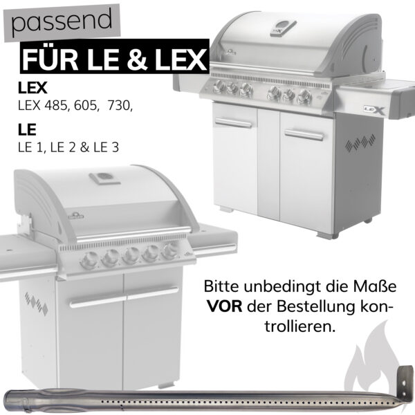 Napoleon Ersatzteil Brenner Edelstahlbrenner für LEX 485, 605, 730 und Legend LE1, LE2, LE3 aus Edelstahl Rohrbrenner für Gasgrill Art.Nr. N100-0073 – Bild 6
