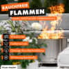 grillshop.at Feuerschale rauchfrei 50x43cm - Edelstahl Grill Feuerschalen für den Garten - Flame Engine Feuertonne mit Grillrost optional - Modell Buddy mit Füßen – Bild 2