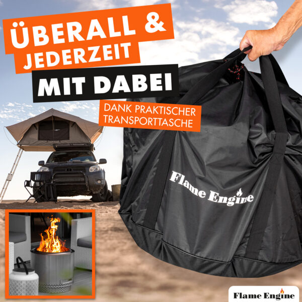 grillshop.at Feuerschale rauchfrei 50x43cm - Edelstahl Grill Feuerschalen für den Garten - Flame Engine Feuertonne mit Grillrost optional - Modell Buddy mit Füßen – Bild 6