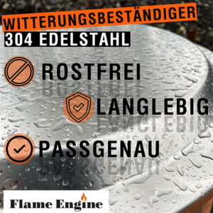 grillshop.at Feuerschale DM 50 cm - Deckel für Flame Engine - Deckel Solo Stove aus Edelstahl - Feuerschalen für den Garten Zubehör - einsetzbar als Tisch